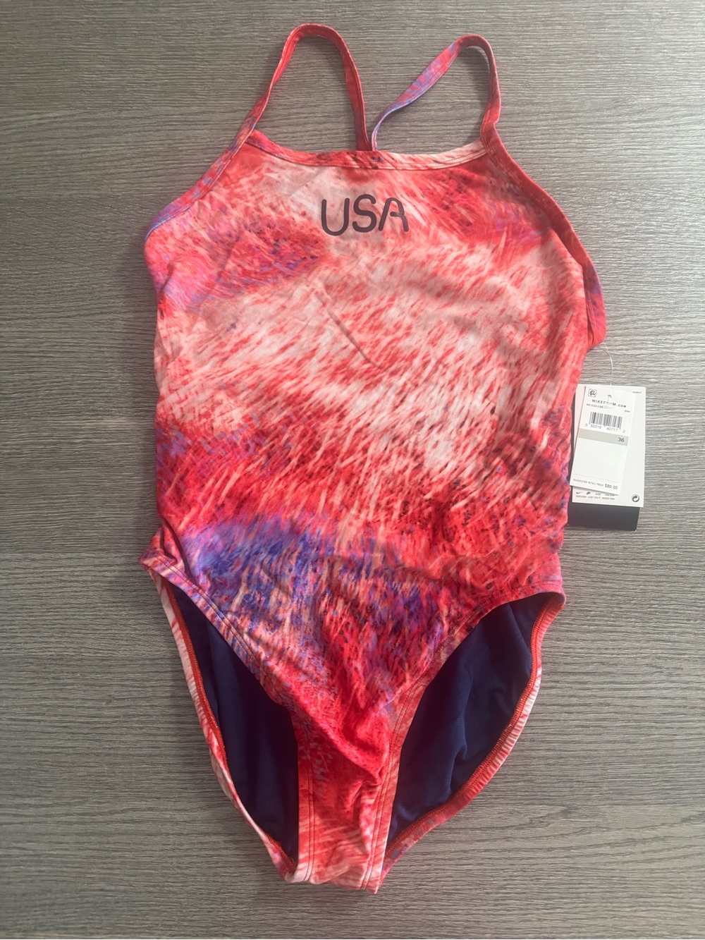 Nike Swim Women's HydraStrong USA Racerback One-Piece Swimsuit Size 36